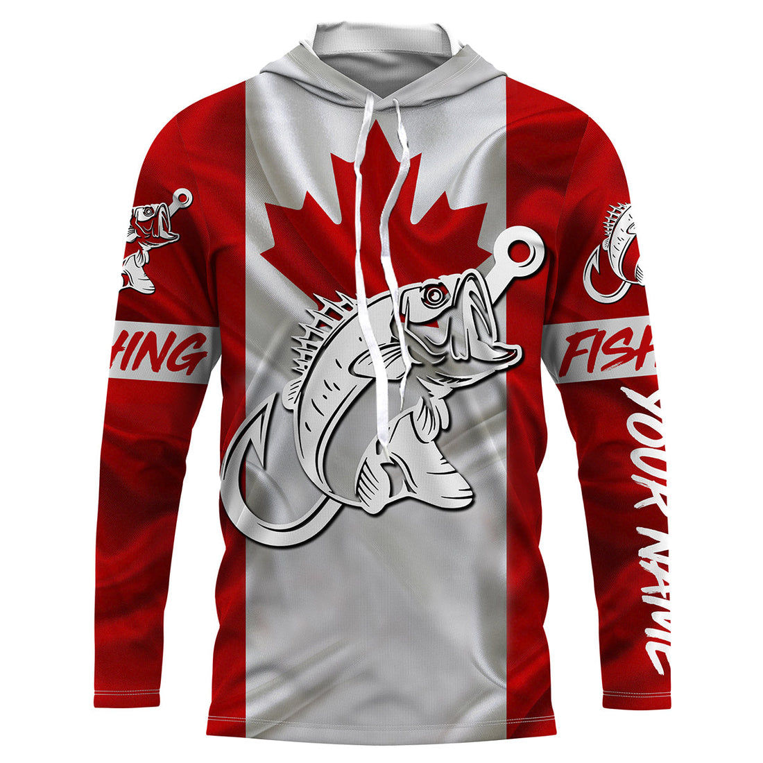 Canada Bass Fishing tattoo Custom long sleeve performance, Largemouth bass fishing NQS3433