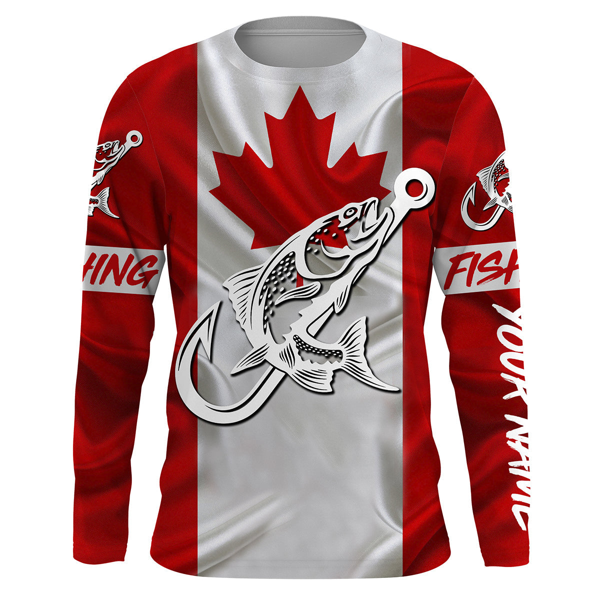 Canada Salmon Fishing tattoo Custom long sleeve performance fishing, Salmon fishing NQS3434