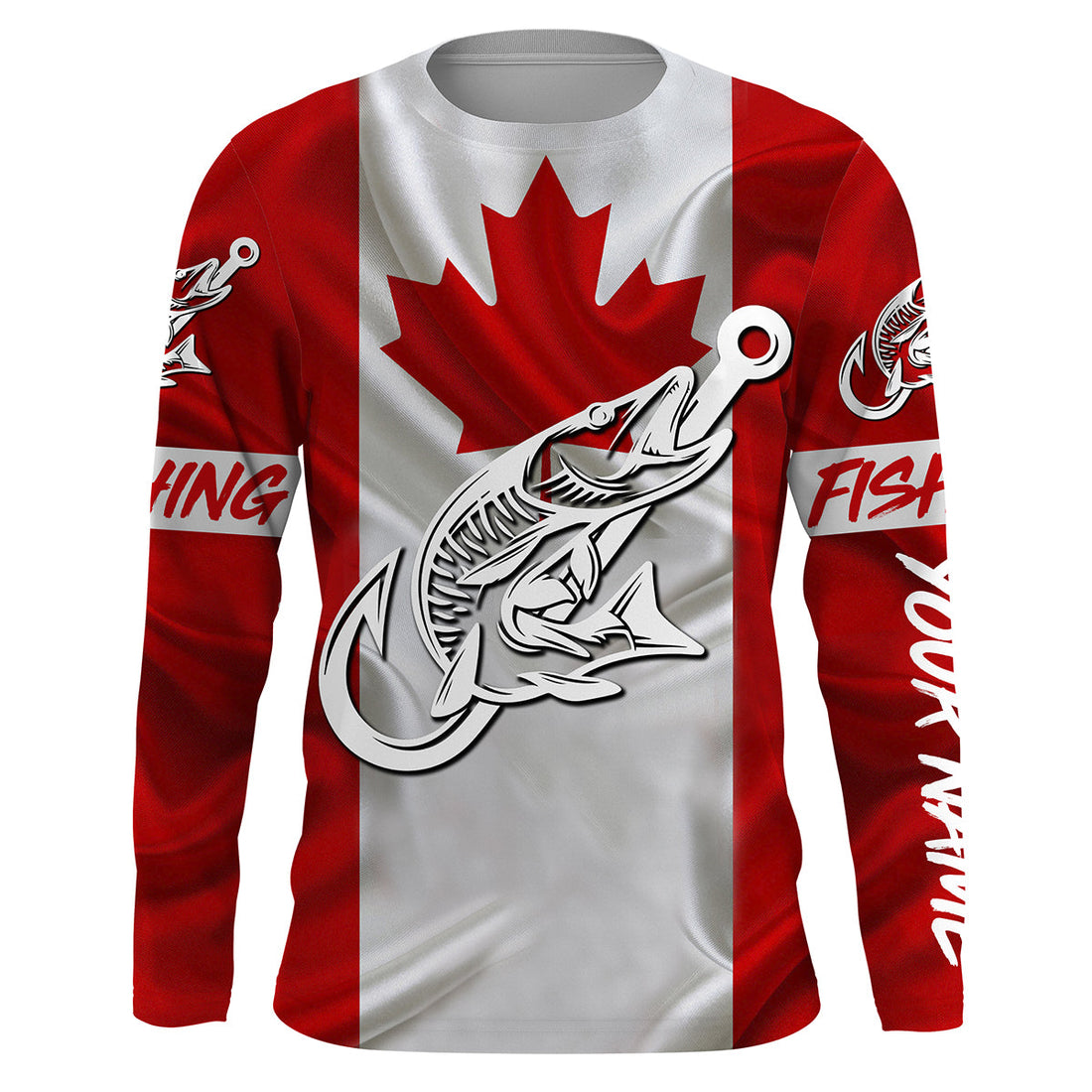 Canada Musky Fishing tattoo Custom long sleeve performance fishing, Muskie fishing NQS3435