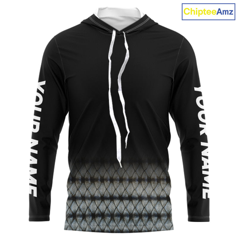 Striped Bass scales fishing Custom black long sleeve Fishing, Striper Fishing