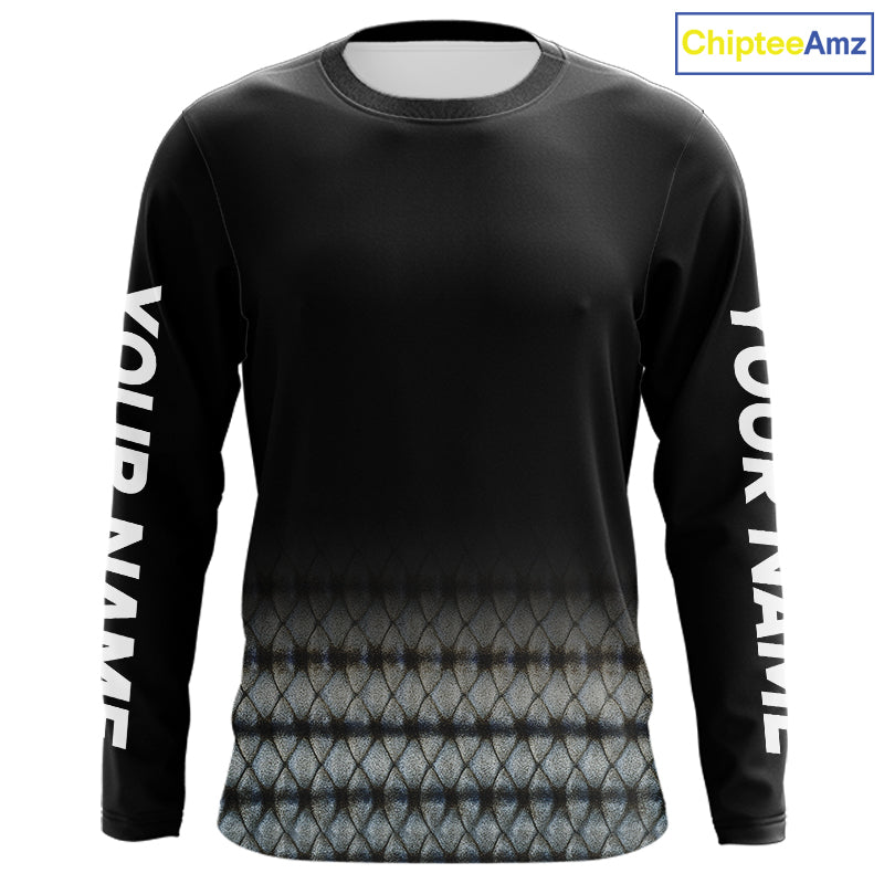 Striped Bass scales fishing Custom black long sleeve Fishing, Striper Fishing