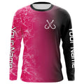 Pink black ocean camo fishing fish on Custom long sleeve performance Fishing NQS6101