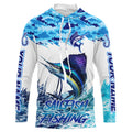 Sailfish fishing Blue sea camo Custom UV protection fishing long sleeve, Sailfish Fishing NQS9342