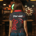 Women Darts Custom black and red reaper skull Darts Team, Darts gifts NQS9481