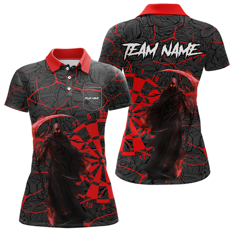 Women Darts Custom black and red reaper skull Darts Team, Darts gifts NQS9481
