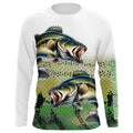 Largemouth Bass Fishing Customize Green scales UV Protection Long sleeve Fishing, bass NQS266