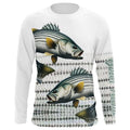 Striped Bass Fishing Customize Name UV Protection Long Sleeve Fishing, Personalized Fishing Gift NQS268