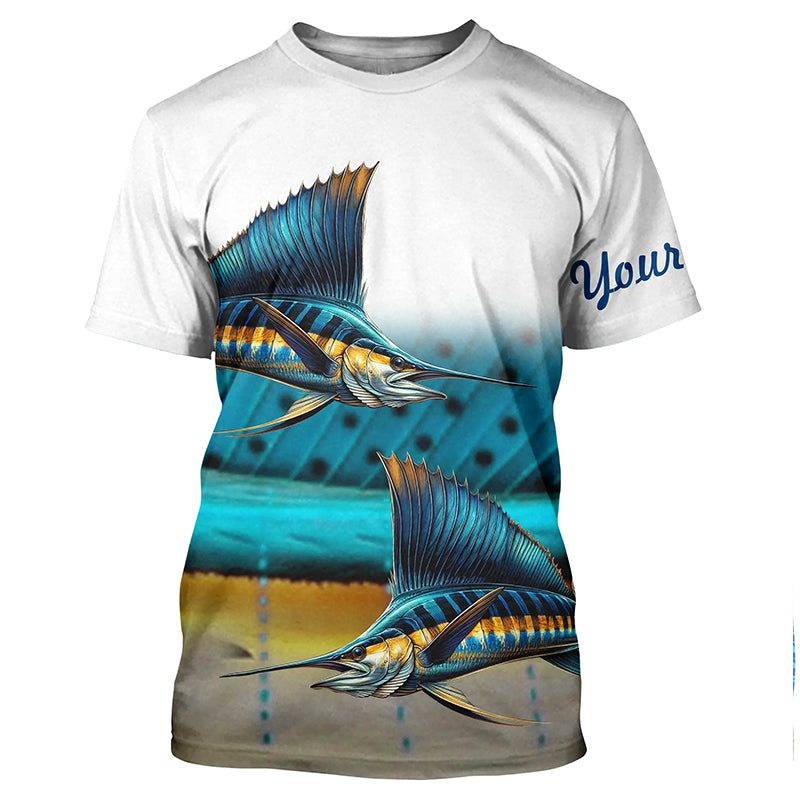 Sailfish Fishing scales Customize Name UV protection fishing, personalized fishing NQS269