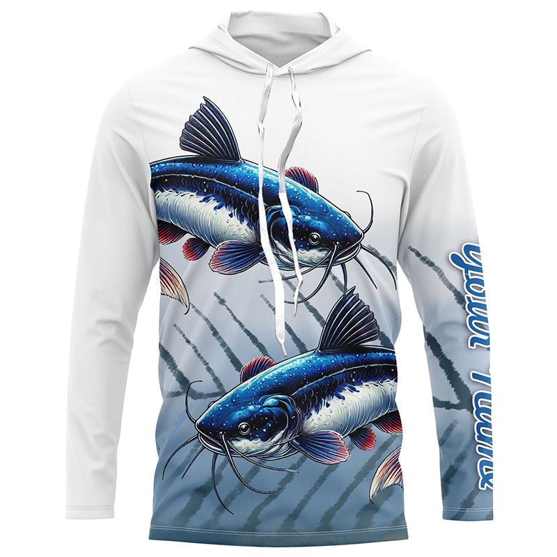 Blue Catfish Fishing Customize UV Protection Long Sleeve Fishing, Personalized Fishing Gift NQS270