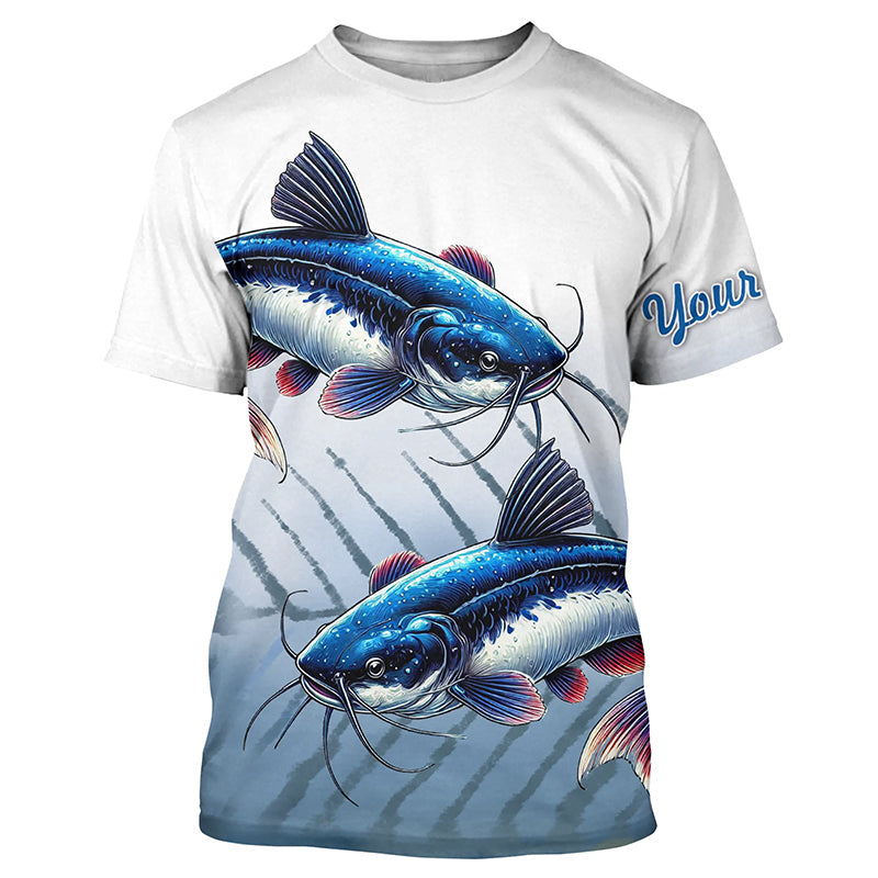 Blue Catfish Fishing Customize UV Protection Long Sleeve Fishing, Personalized Fishing Gift NQS270