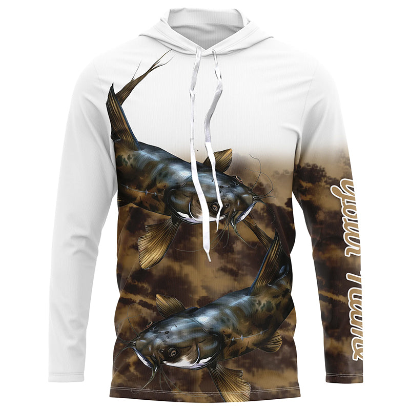 Flathead Catfish Fishing Customize UV Protection Long Sleeve Fishing, Personalized Fishing Gift NQS271