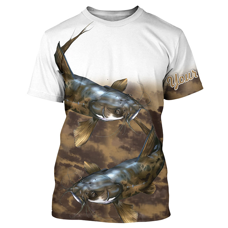 Flathead Catfish Fishing Customize UV Protection Long Sleeve Fishing, Personalized Fishing Gift NQS271
