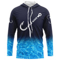 Personalized blue water camo fish hook Long Sleeve Fishing, Tournament Fishing NQS7439