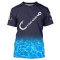 Personalized blue water camo fish hook Long Sleeve Fishing, Tournament Fishing NQS7439