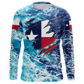 Blue sea wave ocean camo Texas flag patriot Custom sun protection fishing long sleeve NQS5430