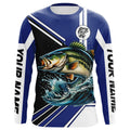 Personalized Largemouth Bass fishing Long Sleeve Performance Fishing, Bass fishing | Blue NQS7598