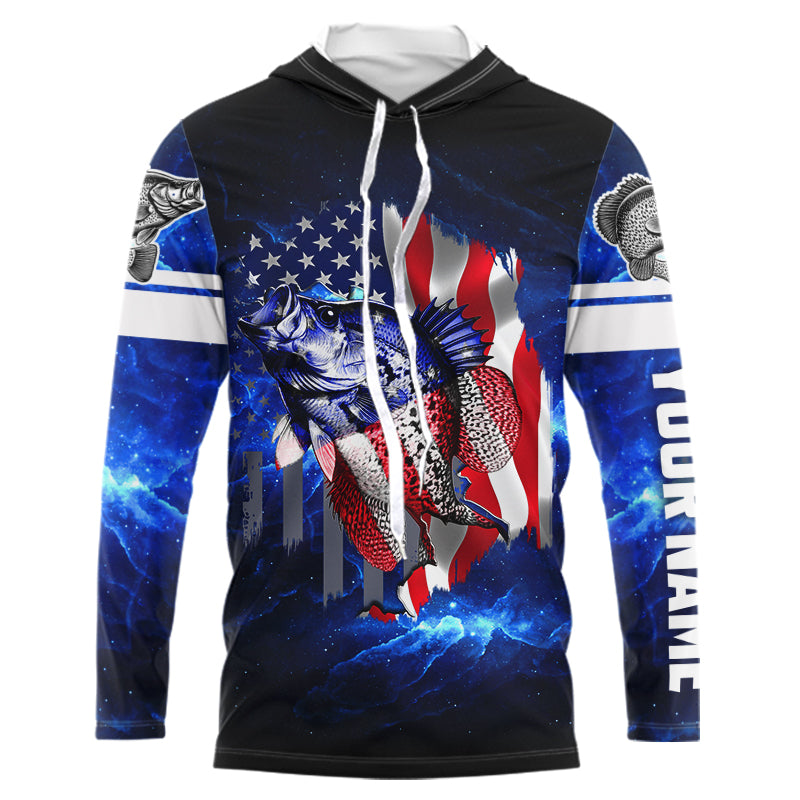 Crappie Fishing American Flag patriotic Custom Crappie Fishing, personalized fishing gift NQS430