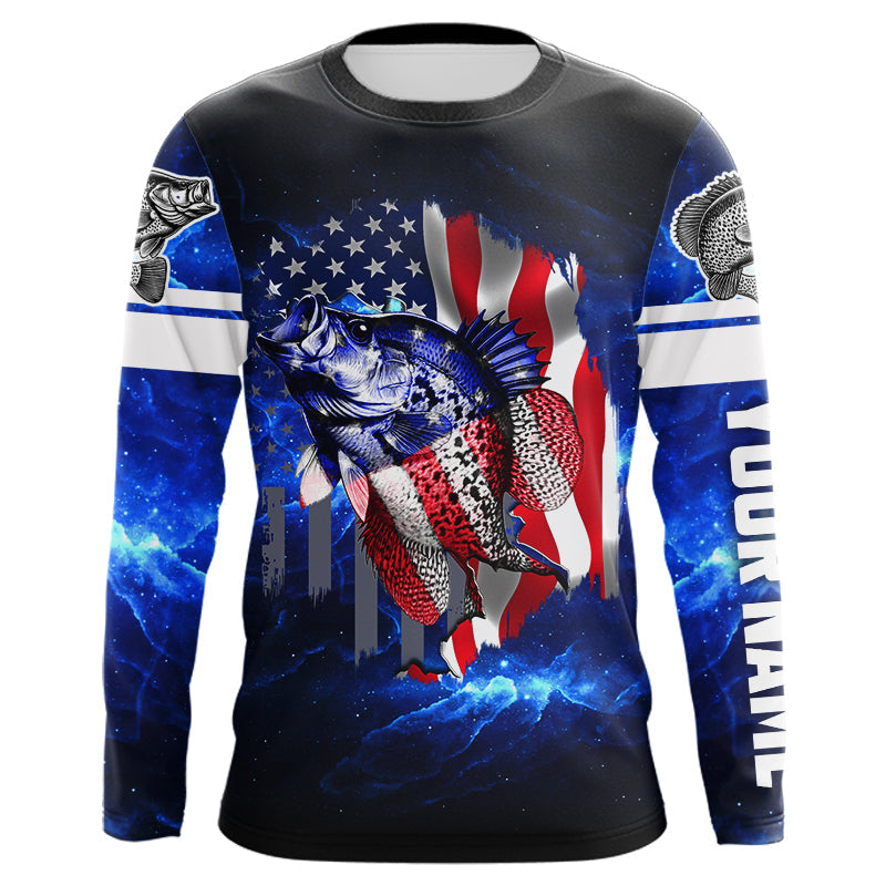 Crappie Fishing American Flag patriotic Custom Crappie Fishing, personalized fishing gift NQS430
