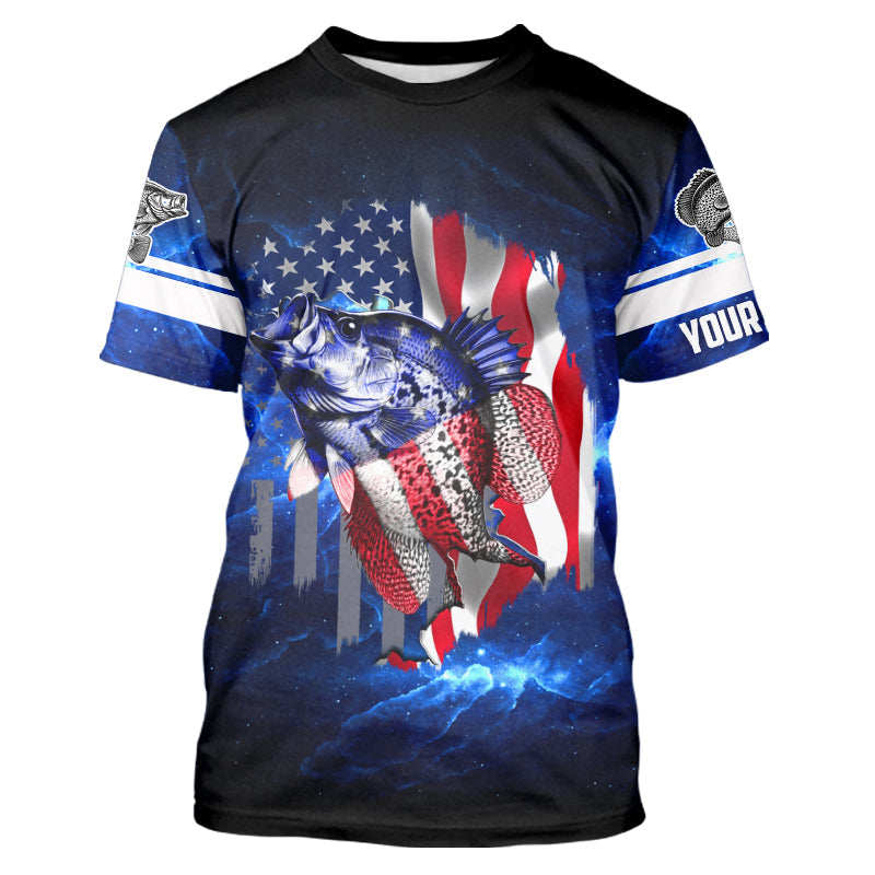 Crappie Fishing American Flag patriotic Custom Crappie Fishing, personalized fishing gift NQS430