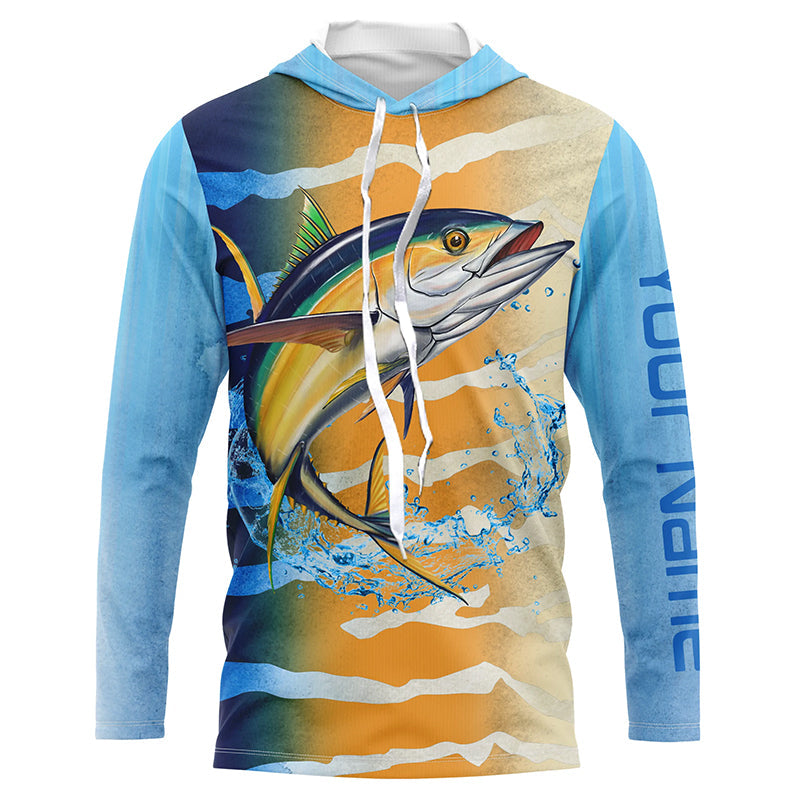 Tuna fishing blue yellow scales Custom long sleeve performance Fishing, Tuna fishing NQS6111