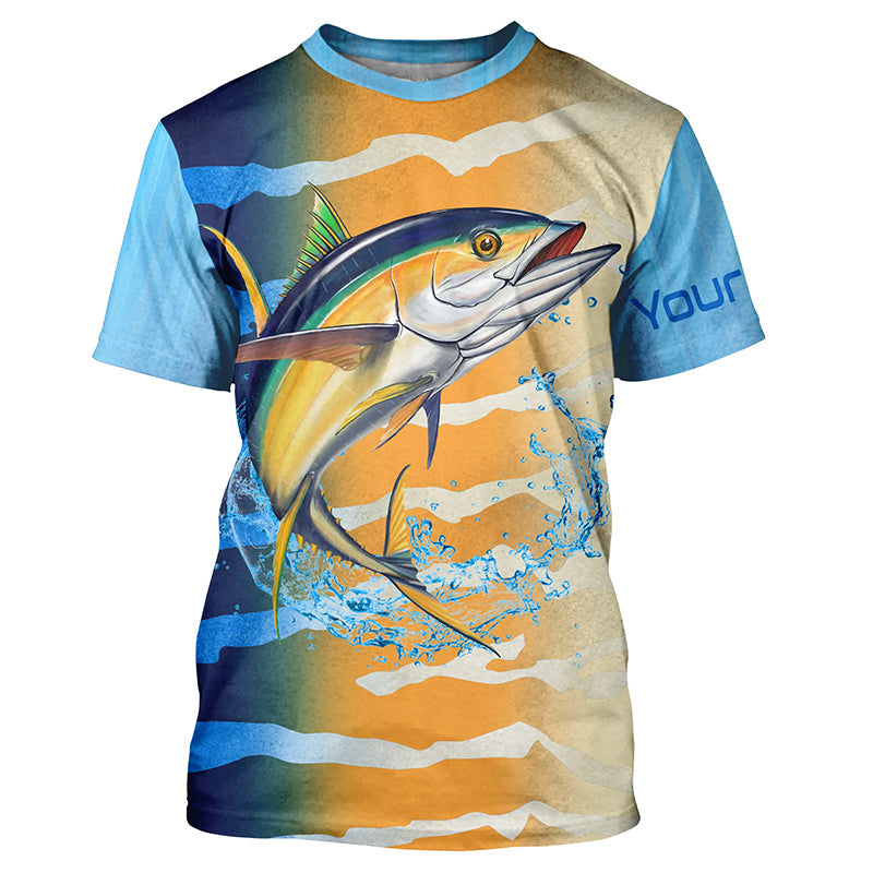 Tuna fishing blue yellow scales Custom long sleeve performance Fishing, Tuna fishing NQS6111