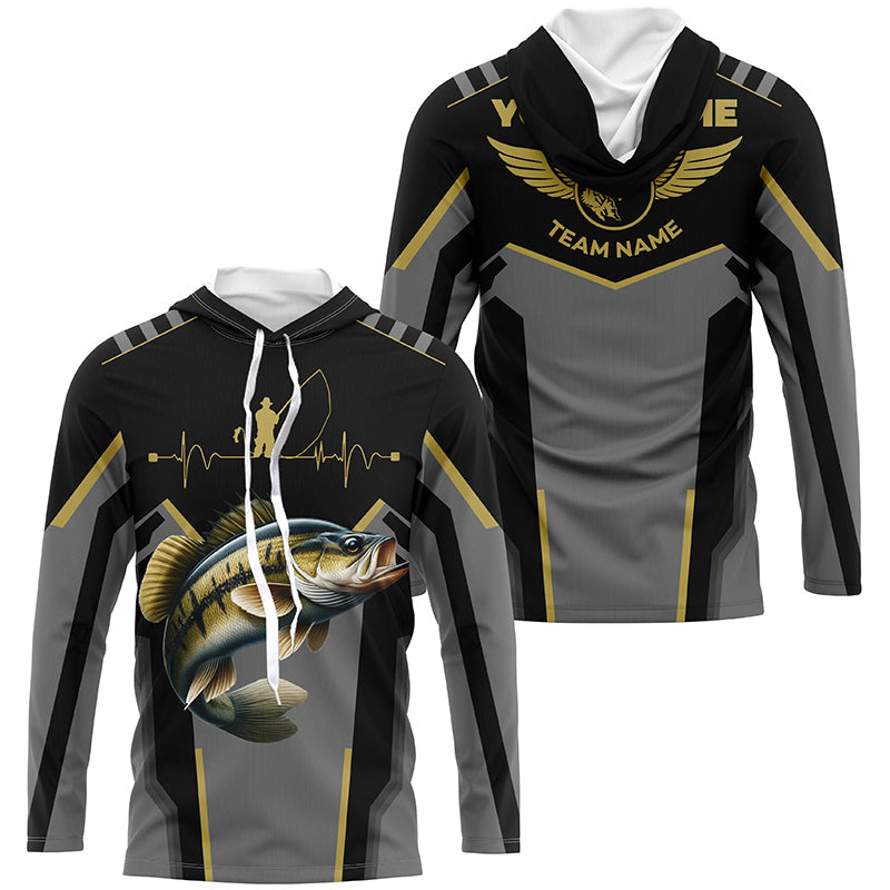 Personalized Black Smallmouth Bass Fishing Team Smallmouth Fishing Long Sleeve tournament NQS6317