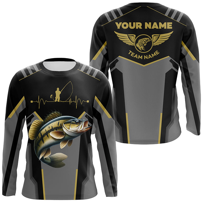 Personalized Black Smallmouth Bass Fishing Team Smallmouth Fishing Long Sleeve tournament NQS6317