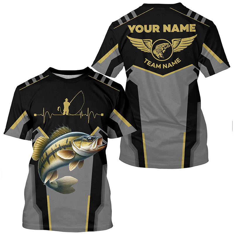 Personalized Black Smallmouth Bass Fishing Team Smallmouth Fishing Long Sleeve tournament NQS6317