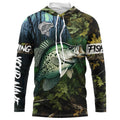 Crappie Fishing green camo Custom name Performance Long Sleeve UV protection fishing NQSD92