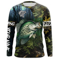 Crappie Fishing green camo Custom name Performance Long Sleeve UV protection fishing NQSD92
