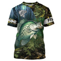 Crappie Fishing green camo Custom name Performance Long Sleeve UV protection fishing NQSD92