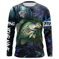 Crappie Fishing blue camo fishing team crappie Custom name Long Sleeve UV protection fishing NQSD93