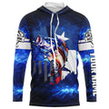 Texas Flag TX Bass Fishing US blue galaxy custom Performance Long Sleeve UV protection NQSD100