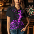 Women Darts Custom black and purple lightning thunder Darts Team NQS9492
