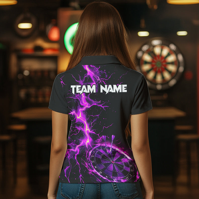 Women Darts Custom black and purple lightning thunder Darts Team NQS9492