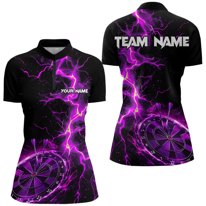 Women Darts Custom black and purple lightning thunder Darts Team NQS9492