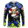 Blue green camo Florida flag patriot Custom sun protection fishing long sleeve NQS7263