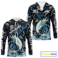 Custom Chinook Salmon Fishing Camo Long Sleeve Fishing, Personalized Salmon Fishing Team NQS9939