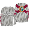Inshore Slam Snook, Redfish,Trout fishing Florida State Flag 3D All Over print saltwater personalized fishing apparel for Adult and kid NQS438