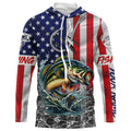 American Flag Bass Fish hook Custom long sleeve performance Fishing, Bass Fishing NQS5690