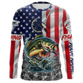 American Flag Bass Fish hook Custom long sleeve performance Fishing, Bass Fishing NQS5690