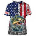 American Flag Bass Fish hook Custom long sleeve performance Fishing, Bass Fishing NQS5690