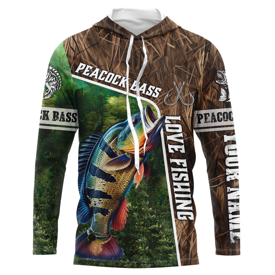 Personalized Peacock bass Fishing, Love Fishing Camo fish on 3D All Over Printed NQS5901