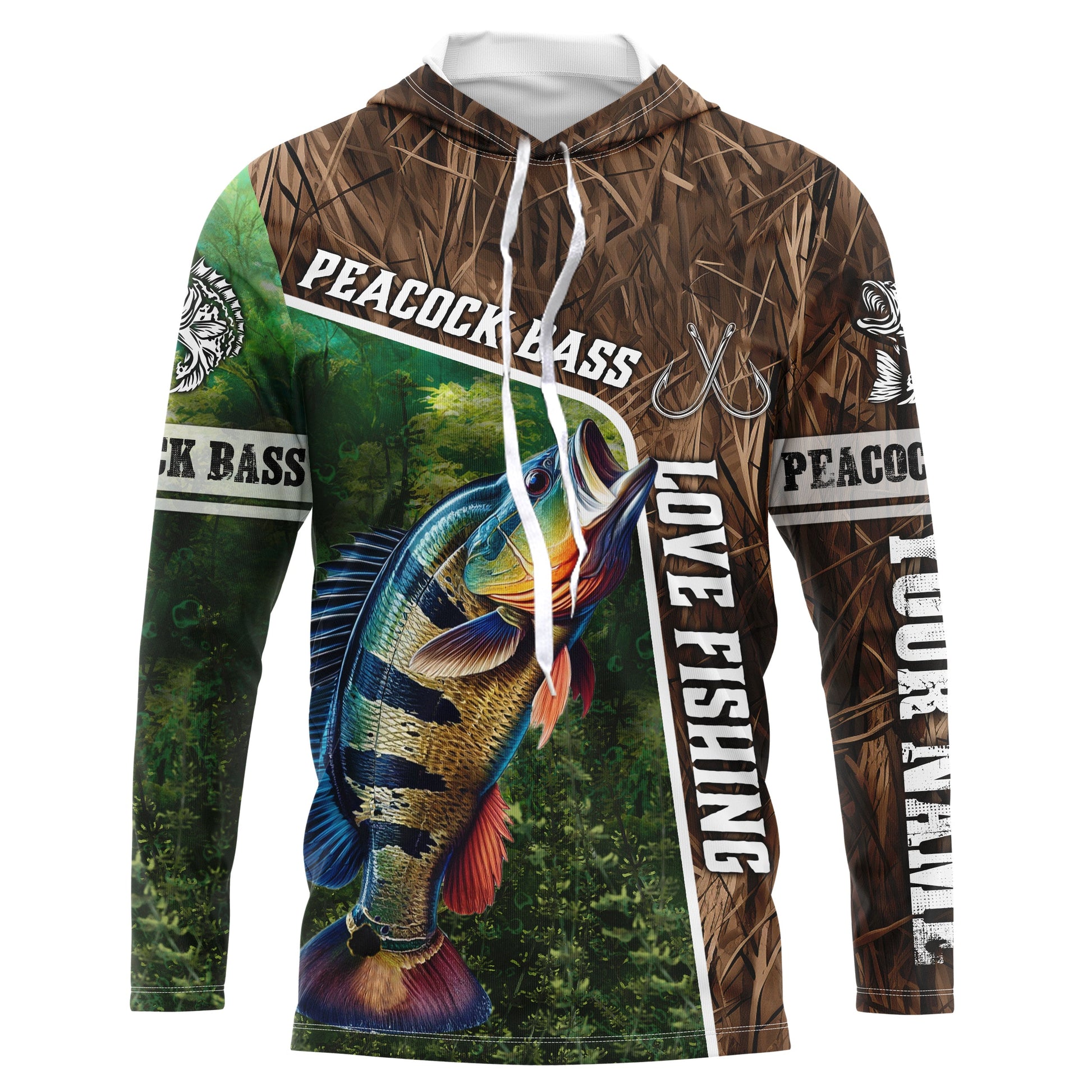 Personalized Peacock bass Fishing, Love Fishing Camo fish on 3D All Over Printed NQS5901