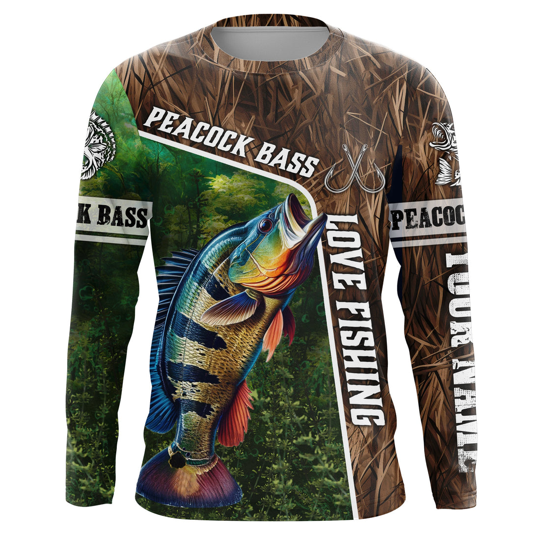 Personalized Peacock bass Fishing, Love Fishing Camo fish on 3D All Over Printed NQS5901