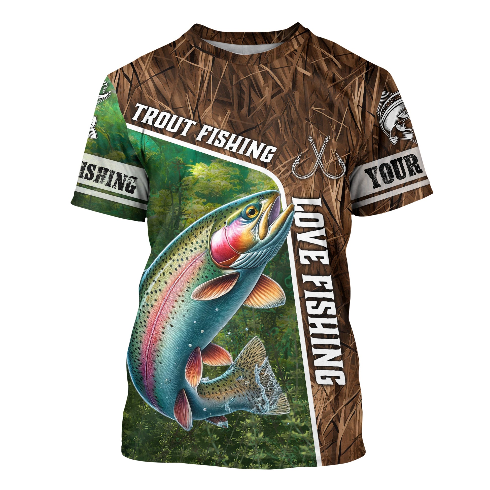 Personalized Rainbow trout Fishing, Love Fishing Camo fish on 3D All Over Printed NQS5902
