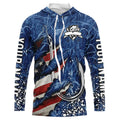 American flag fish hook blue camo fishing custom sun protection performance long sleeve fishing NQS4307
