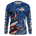 American flag fish hook blue camo fishing custom sun protection performance long sleeve fishing NQS4307