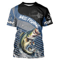 Largemouth Bass fishing Custom UV protection fishing long sleeve, Bass Fishing | Blue NQS9351