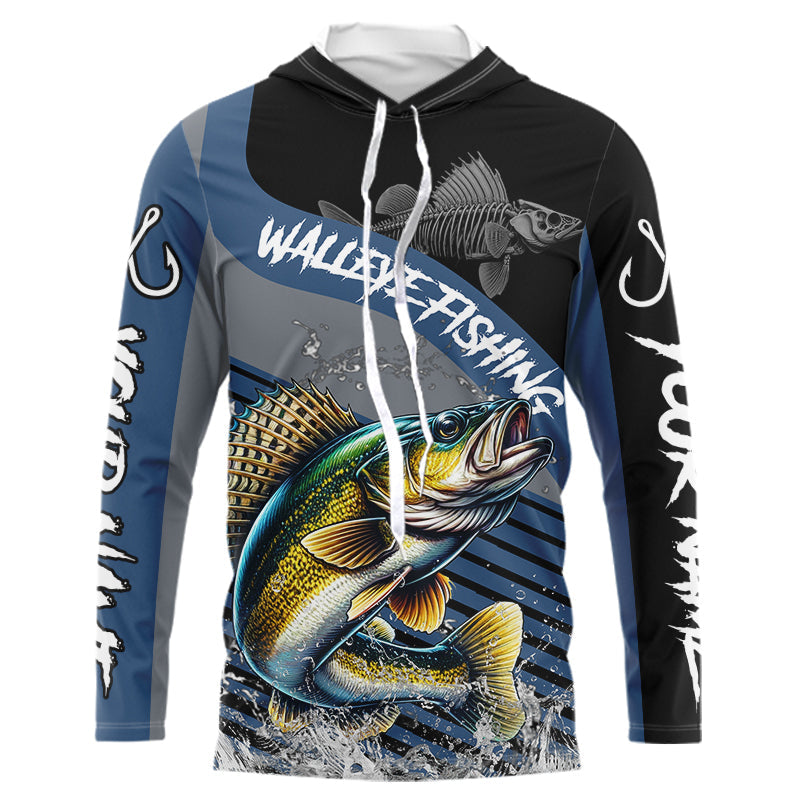 Walleye fishing Custom UV protection fishing long sleeve, Walleye Fishing | Blue NQS9352